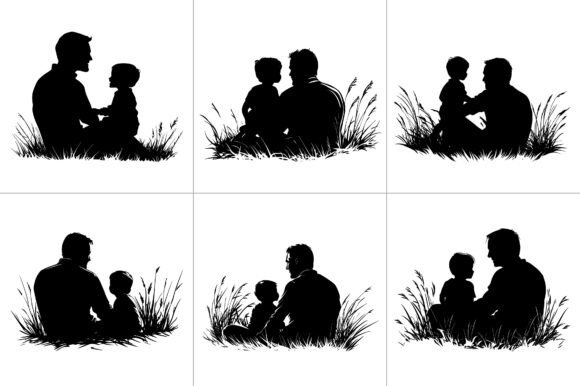 Dad Son Silhouette PNG EPS SVG Review