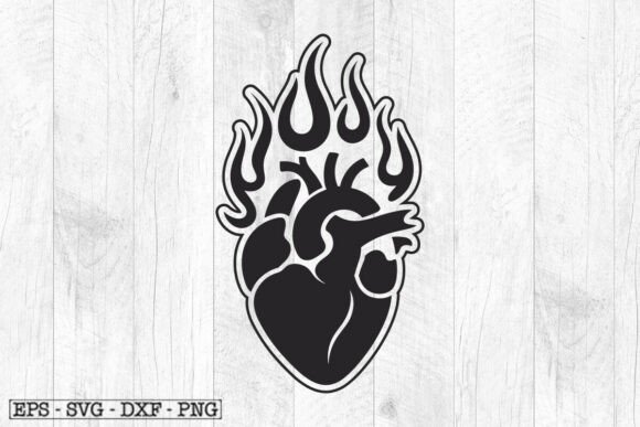 Heart on Fire SVG Love Tattoo Decal Review