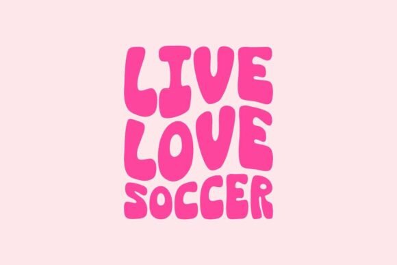 Retro Live Love Soccer SVG PNG Design Review