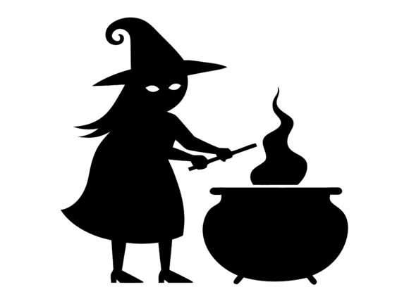 Witch Cooking at Cauldron Vector SVG Review